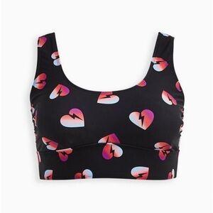 New! Torrid 2 Electric Hearts‎ Swim Bathing Suit Top 2X